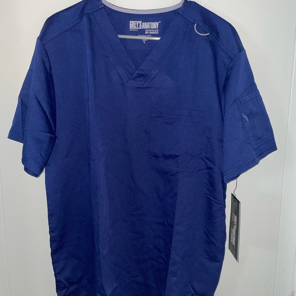 Grey's Anatomy Navy Blue V-Neck Short Sleeve Scrub Top